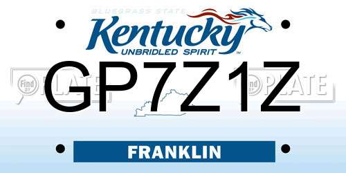 GP7Z1Z Kentucky License Plate
