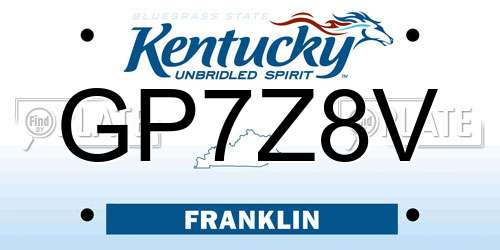 GP7Z8V Kentucky License Plate