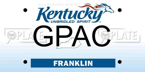 GPAC Kentucky License Plate