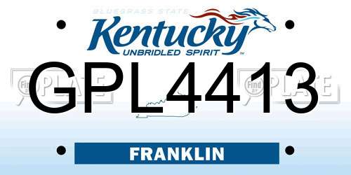 GPL4413 Kentucky License Plate