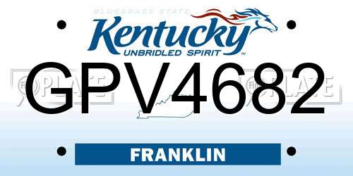 GPV4682 Kentucky License Plate