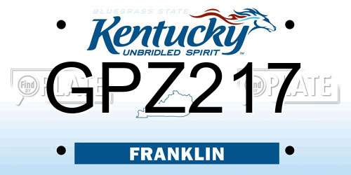GPZ217 Kentucky License Plate