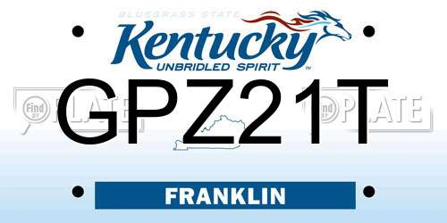 GPZ21T Kentucky License Plate