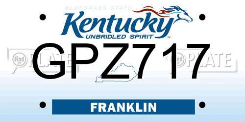 GPZ717 Kentucky License Plate