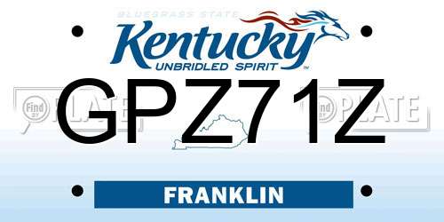 GPZ71Z Kentucky License Plate