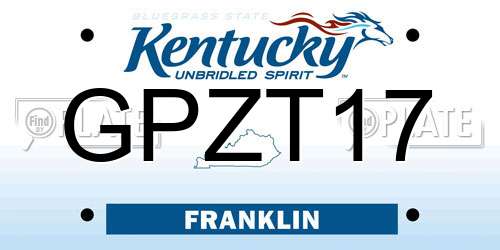 GPZT17 Kentucky License Plate