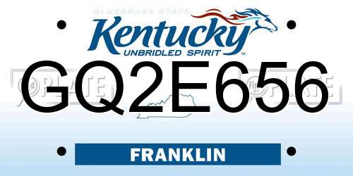 GQ2E656 Kentucky License Plate