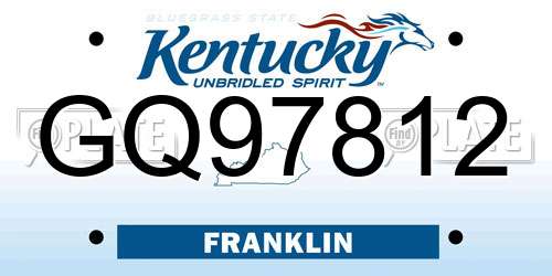 GQ97812 Kentucky License Plate