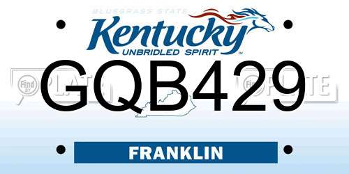 GQB429 Kentucky License Plate