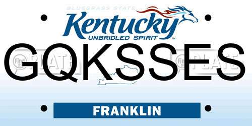 GQKSSES Kentucky License Plate