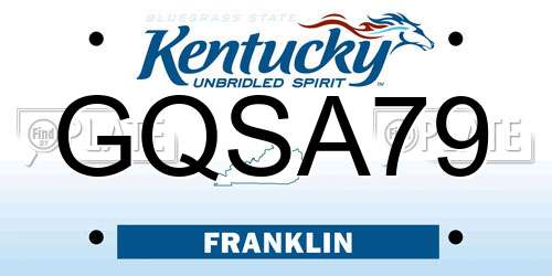 GQSA79 Kentucky License Plate