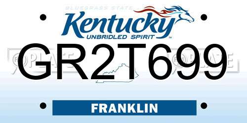 GR2T699 Kentucky License Plate