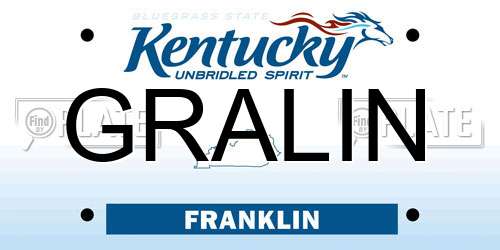 GRALIN Kentucky License Plate