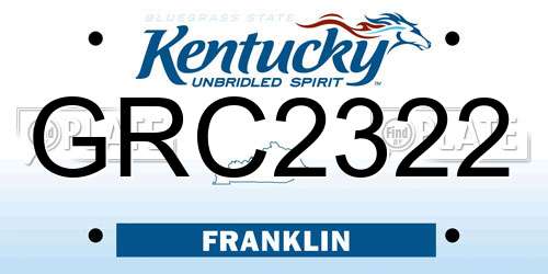 GRC2322 Kentucky License Plate