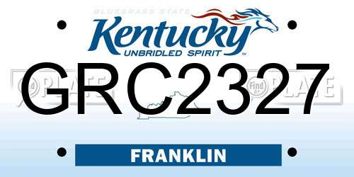 GRC2327 Kentucky License Plate