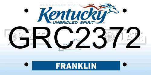 GRC2372 Kentucky License Plate