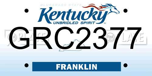 GRC2377 Kentucky License Plate