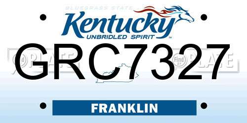 GRC7327 Kentucky License Plate