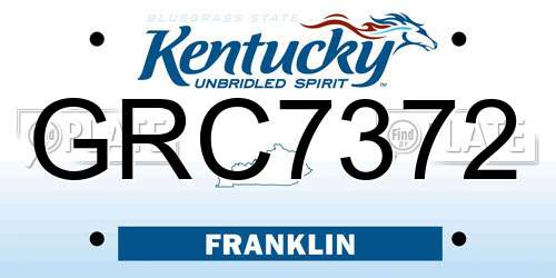 GRC7372 Kentucky License Plate