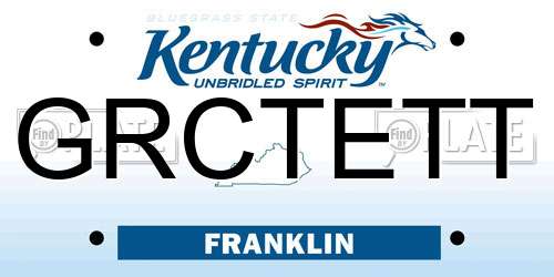 GRCTETT Kentucky License Plate