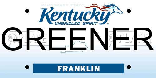 GREENER Kentucky License Plate