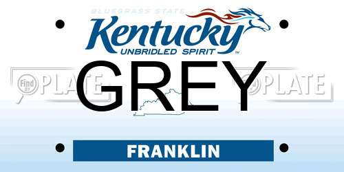 GREY Kentucky License Plate