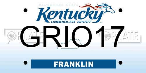 GRIO17 Kentucky License Plate