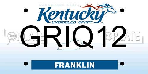 GRIQ12 Kentucky License Plate