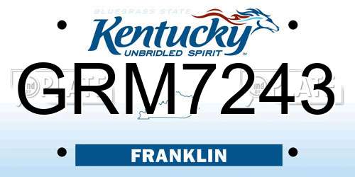 GRM7243 Kentucky License Plate
