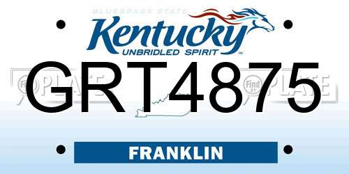 GRT4875 Kentucky License Plate