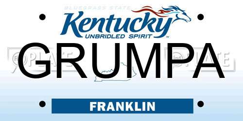 GRUMPA Kentucky License Plate