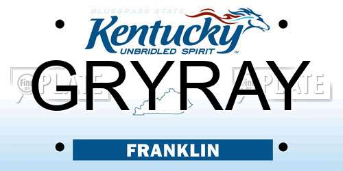 GRYRAY Kentucky License Plate