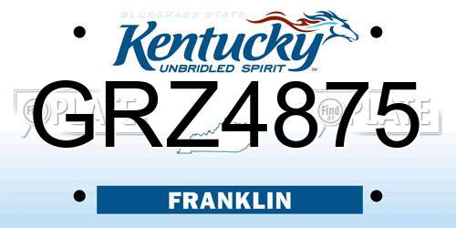 GRZ4875 Kentucky License Plate