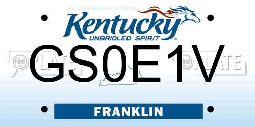 GS0E1V Kentucky License Plate