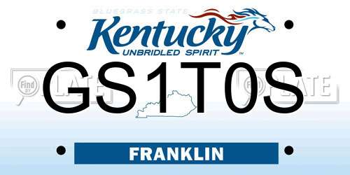 GS1T0S Kentucky License Plate