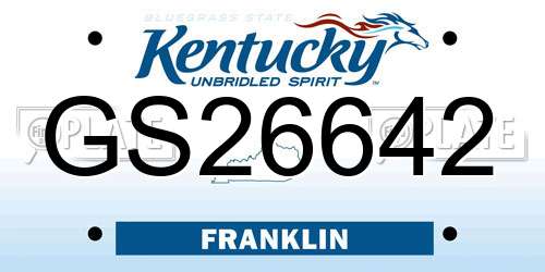 GS26642 Kentucky License Plate