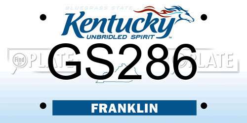 GS286 Kentucky License Plate