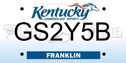 GS2Y5B Kentucky License Plate