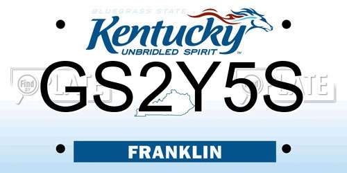 GS2Y5S Kentucky License Plate
