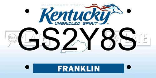 GS2Y8S Kentucky License Plate