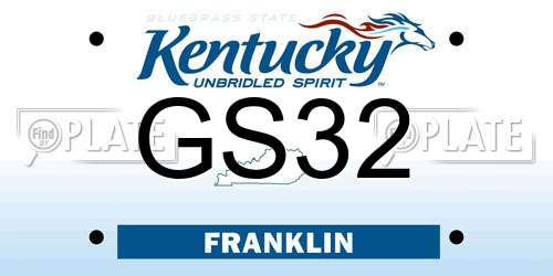 GS32 Kentucky License Plate