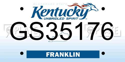 GS35176 Kentucky License Plate