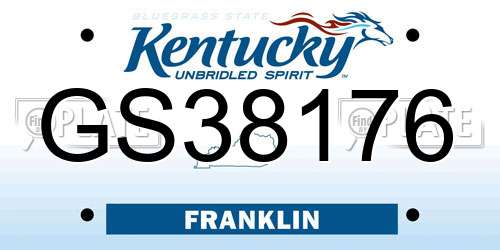 GS38176 Kentucky License Plate