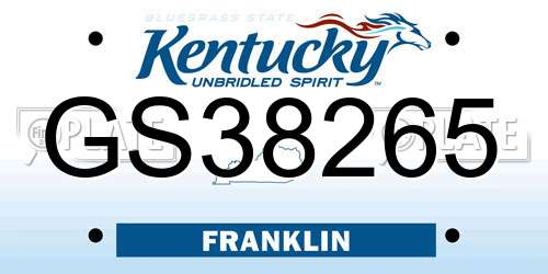 GS38265 Kentucky License Plate