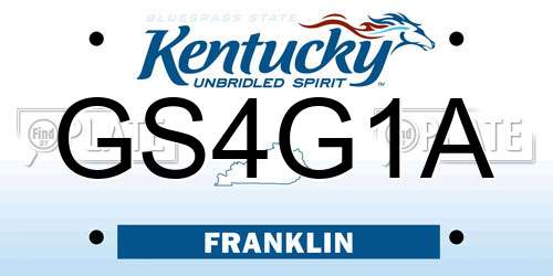 GS4G1A Kentucky License Plate