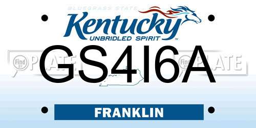 GS4I6A Kentucky License Plate
