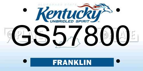 GS57800 Kentucky License Plate