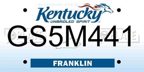 GS5M441 Kentucky License Plate