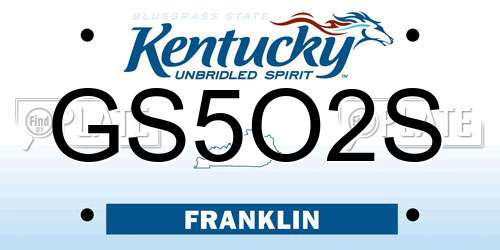 GS5O2S Kentucky License Plate