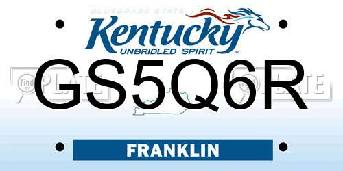 GS5Q6R Kentucky License Plate